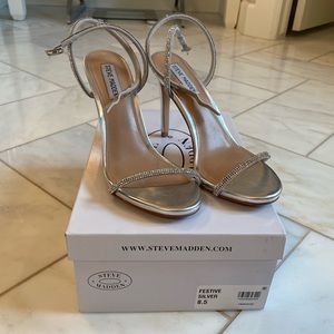 Steve Madden Strappy Silver Heels